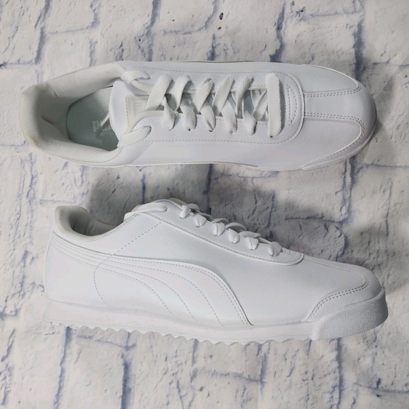 Puma MENS SIZE 13 Roma Basic 353572-21 Classic White Casual Shoes Sneakers - Picture 1 of 10